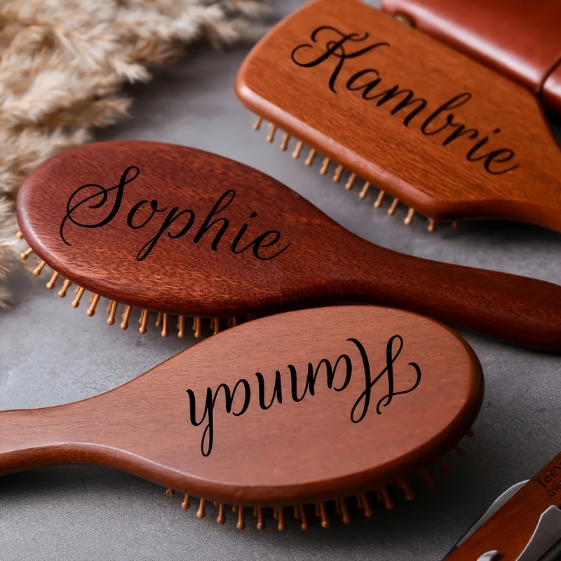 Hair Care Names - 각인된 이름 백단향 머리 빗 -
