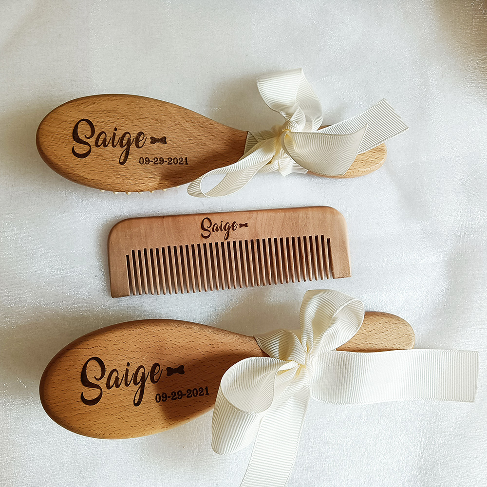 Hair Care Names - 사용자 정의 이름 아기 목욕 빗
