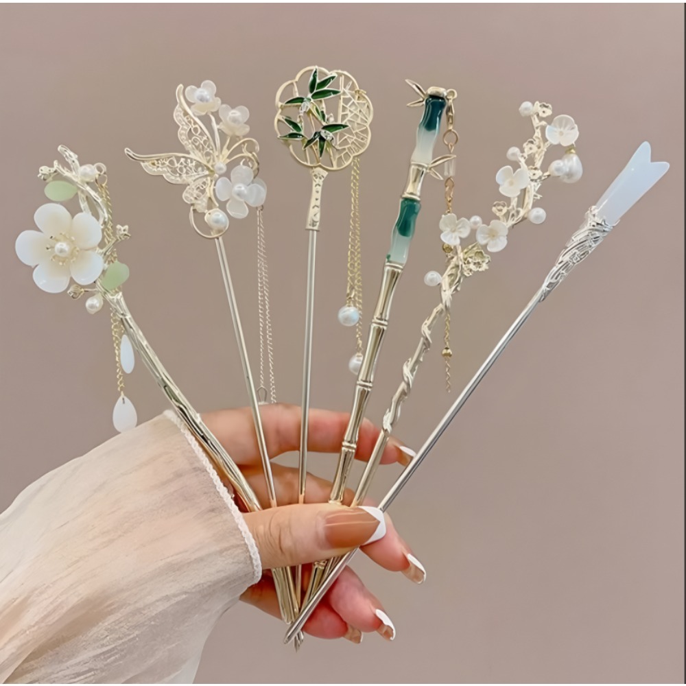 1/6pcs 우아한 중국 스타일 태슬 헤어 스틱 전통  - Hair Care Ingredients 리뷰 및 가격