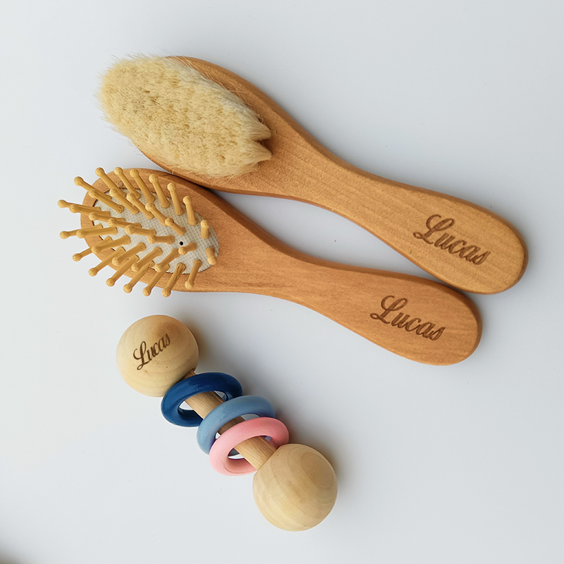 나무 사용자 정의 이름 베이비 케어 헤어 브러시 순수  - Hair Care Names 리뷰 및 가격