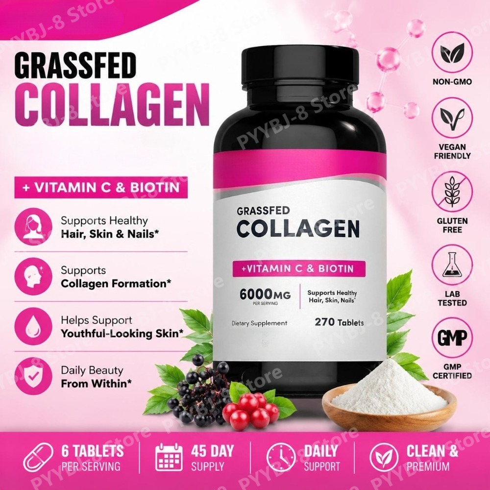 콜라겐 정제 6000mg 비타민 C와 비오틴 함유, 모 - Hair Care Capsule 리뷰 및 가격