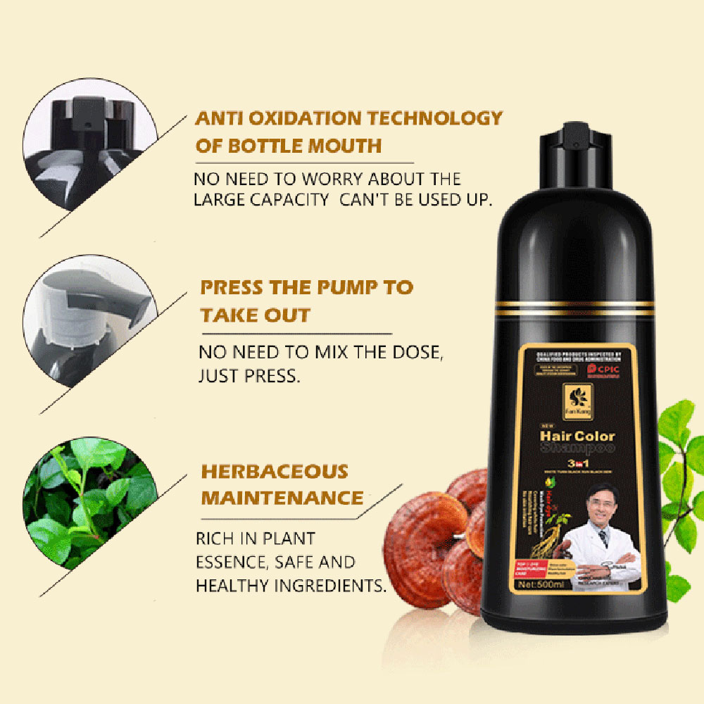 3 In 1 인스턴트 컬러링 샴푸 남성 여성을위한 천연 - Hair Care Herbal 리뷰 및 가격